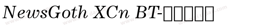 NewsGoth XCn BT字体转换